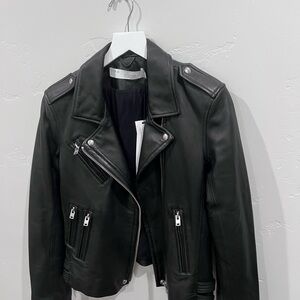 IRO Black Leather Jacket - Size 44- brand new with tags. Perfect condition